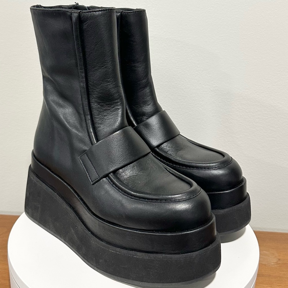 🌹PALOMA BARCELO🌹 Mika Platform Bootie Black Size: 37 - Picture 6 of 14